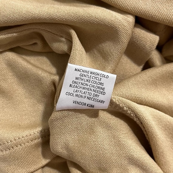 100% Mulberry Silk Winter Silks Tan Gold Stretch Turtleneck Top Shirt - Picture 7 of 7